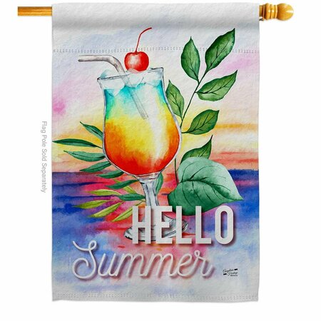 PATIO TRASERO Summer Cool Drink Beverages Cocktail 28 x 40 in. Double-Sided Vertical House Flags PA4075073
